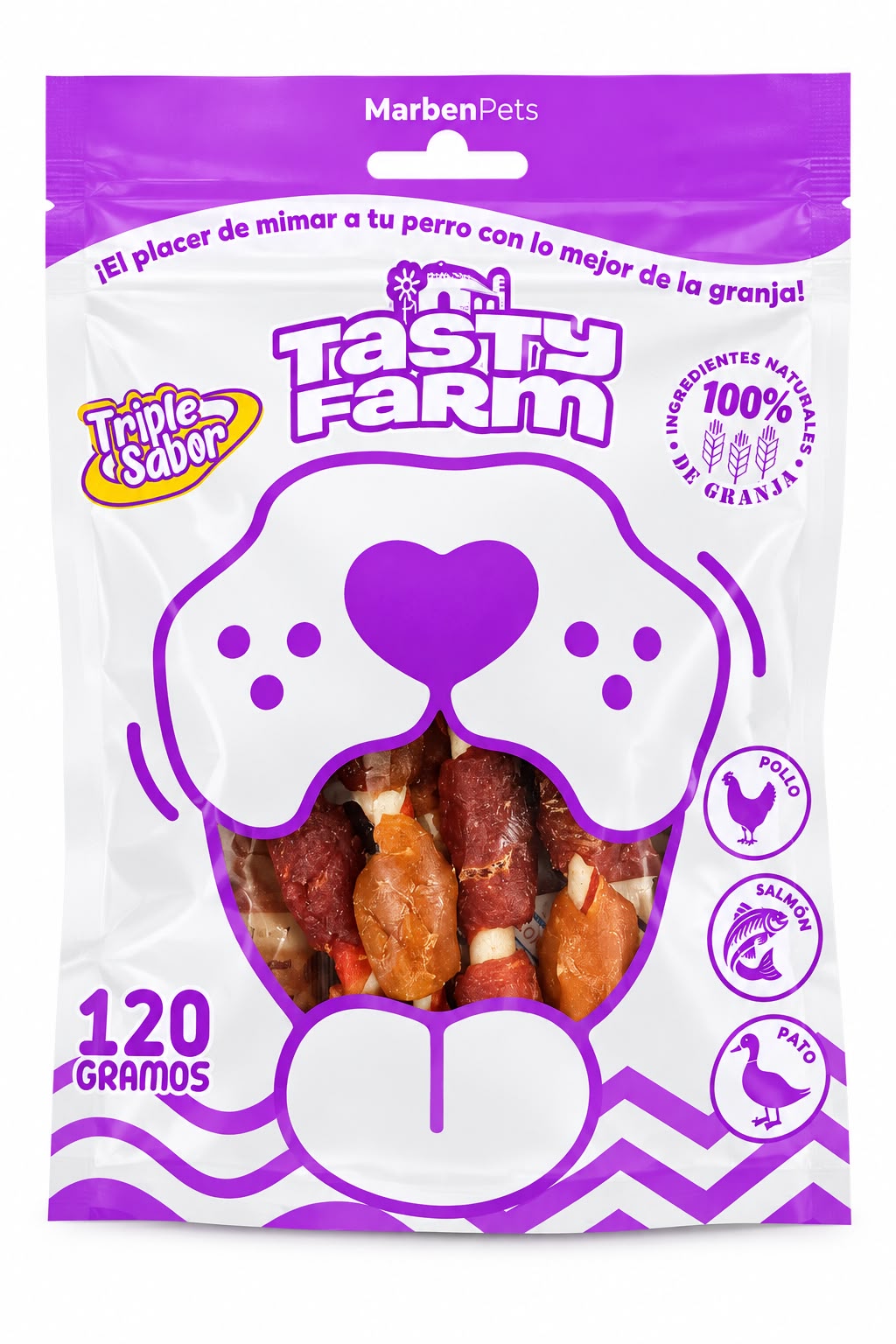 Tasty Farm Triple Sabor pollo salmon pato