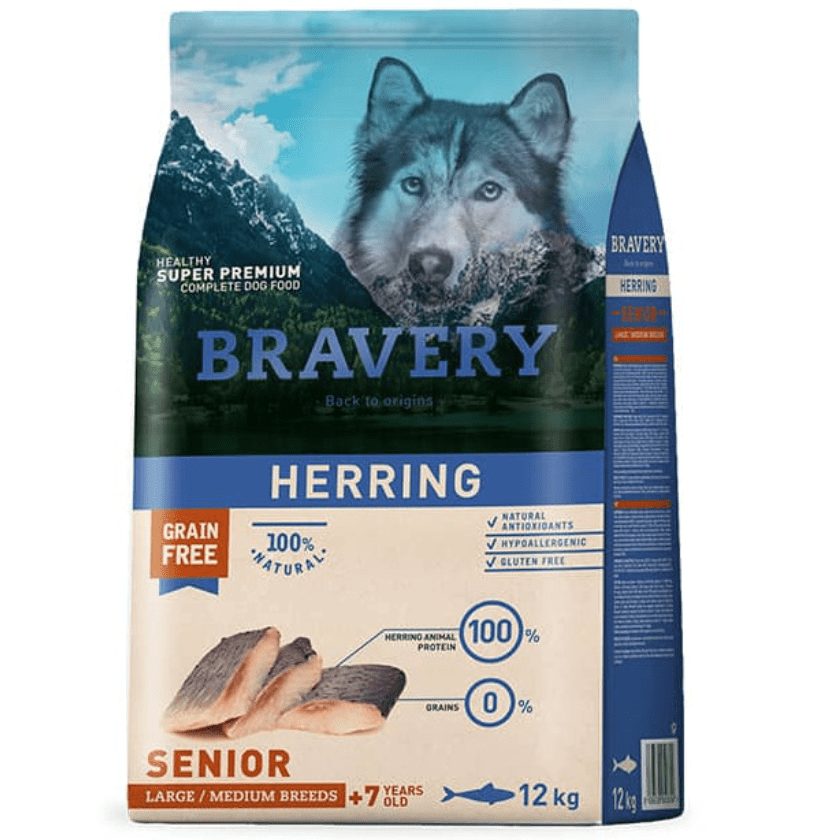 🐟Bravery Herring Senior Medium & Large Breeds 12 kg